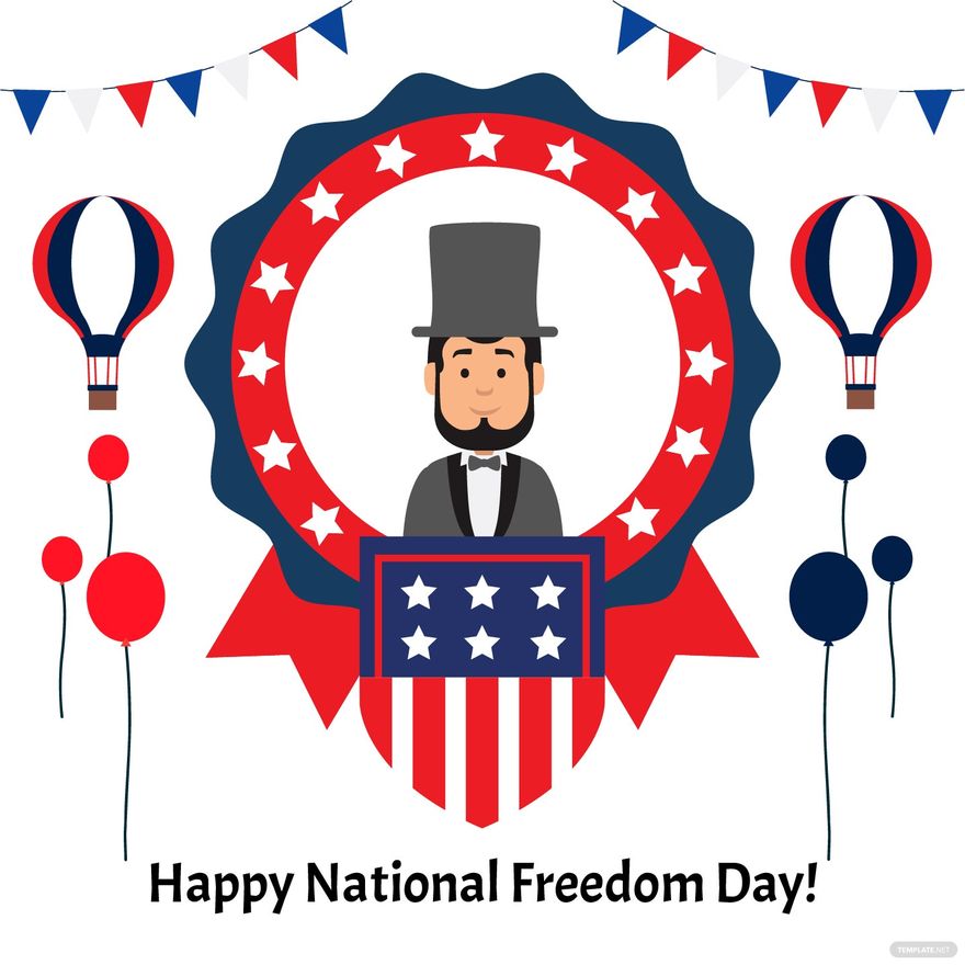 Free National Freedom Day Cartoon Vector in Illustrator, PSD, EPS, SVG, JPG, PNG