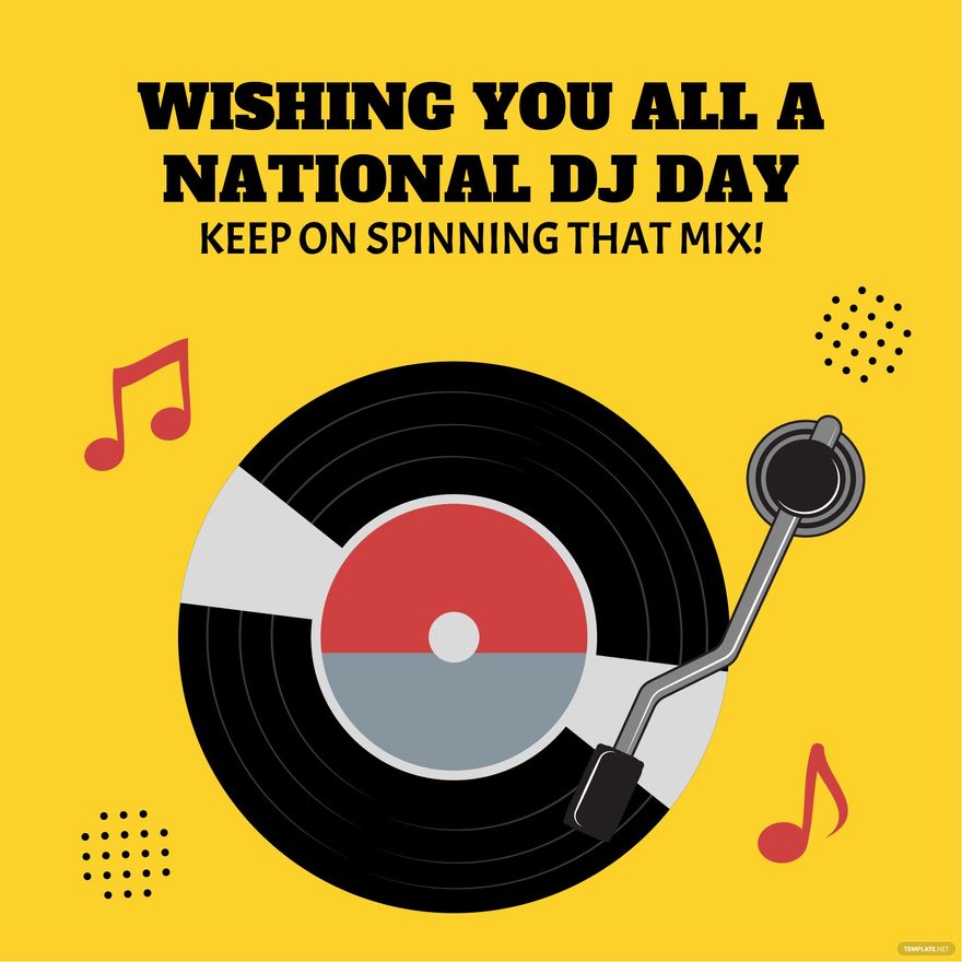 Free National DJ Day Wishes Vector