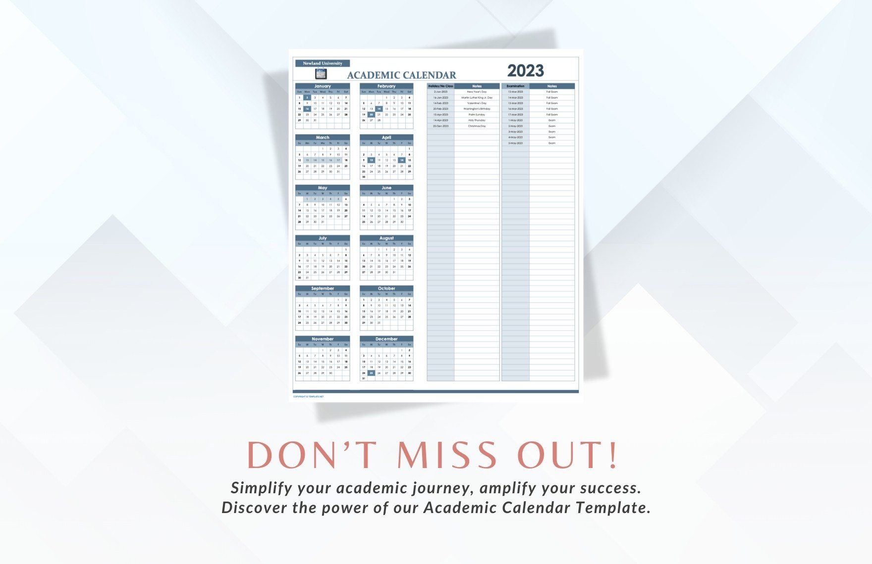 Academic Calendar