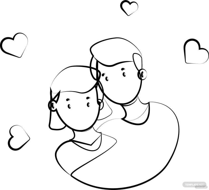 Free National Spouses Day Drawing Vector