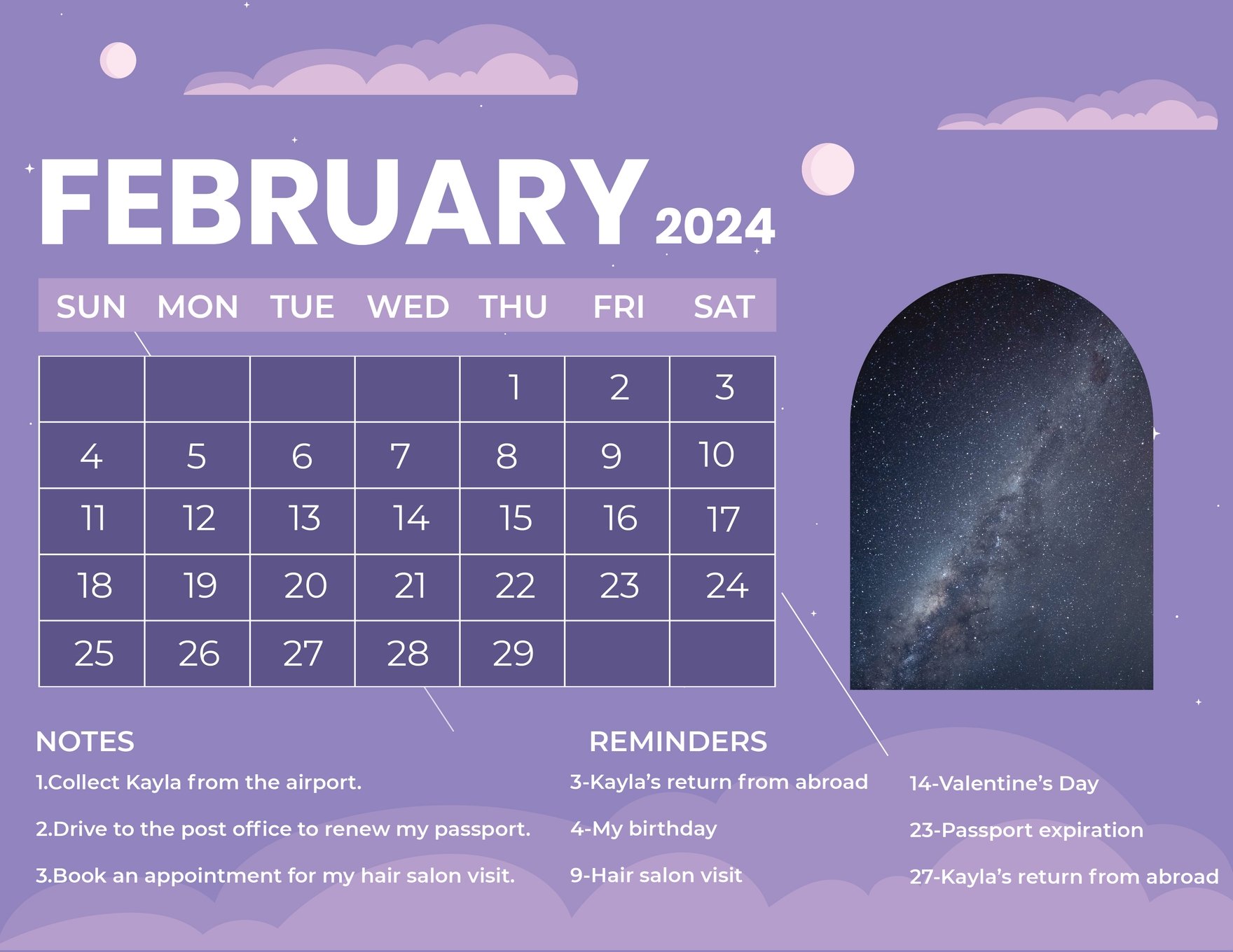 February 2024 Photo Calendar in Word, Illustrator, EPS, SVG, JPG