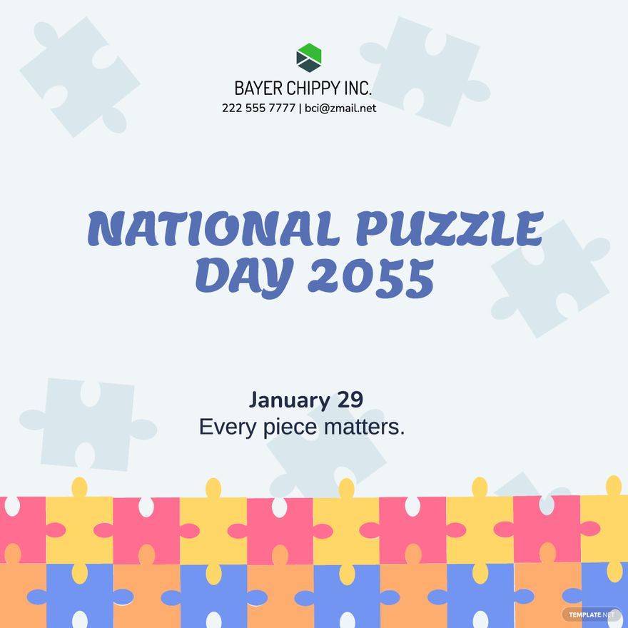 National Puzzle Day Poster Vector