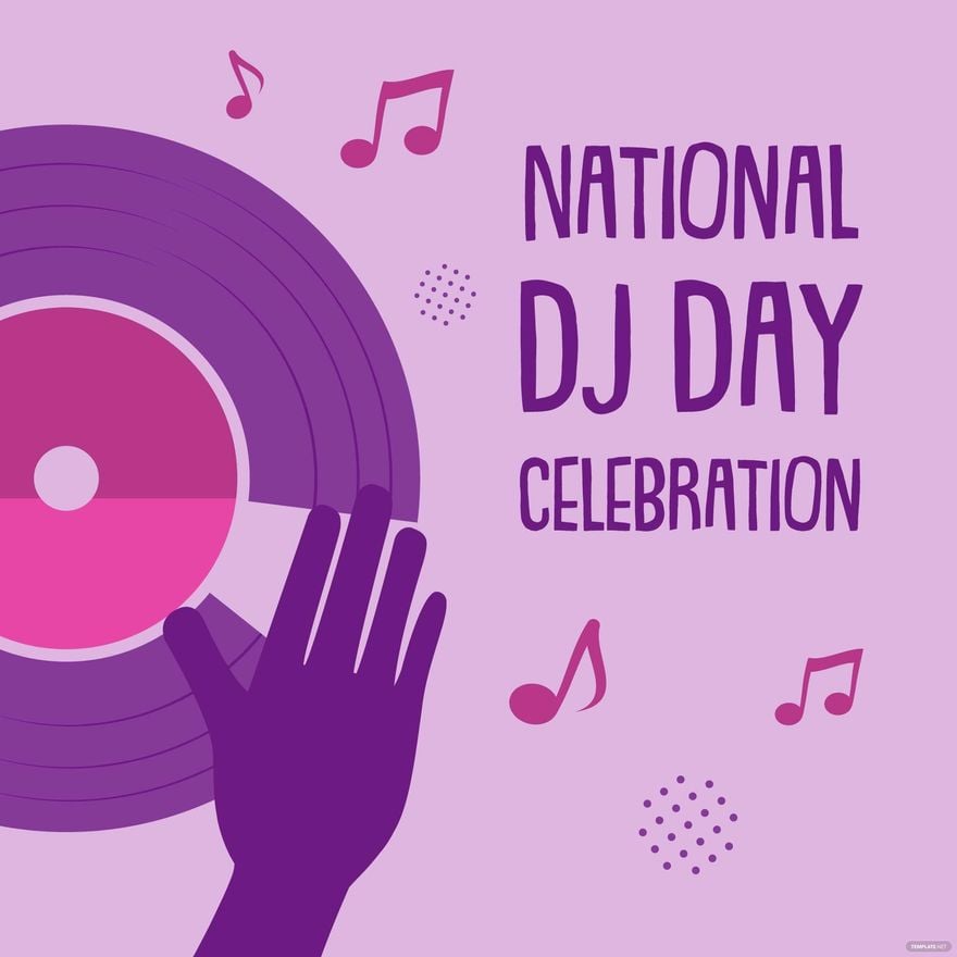 National DJ Day Celebration Vector in Illustrator, PSD, EPS, SVG, JPG, PNG