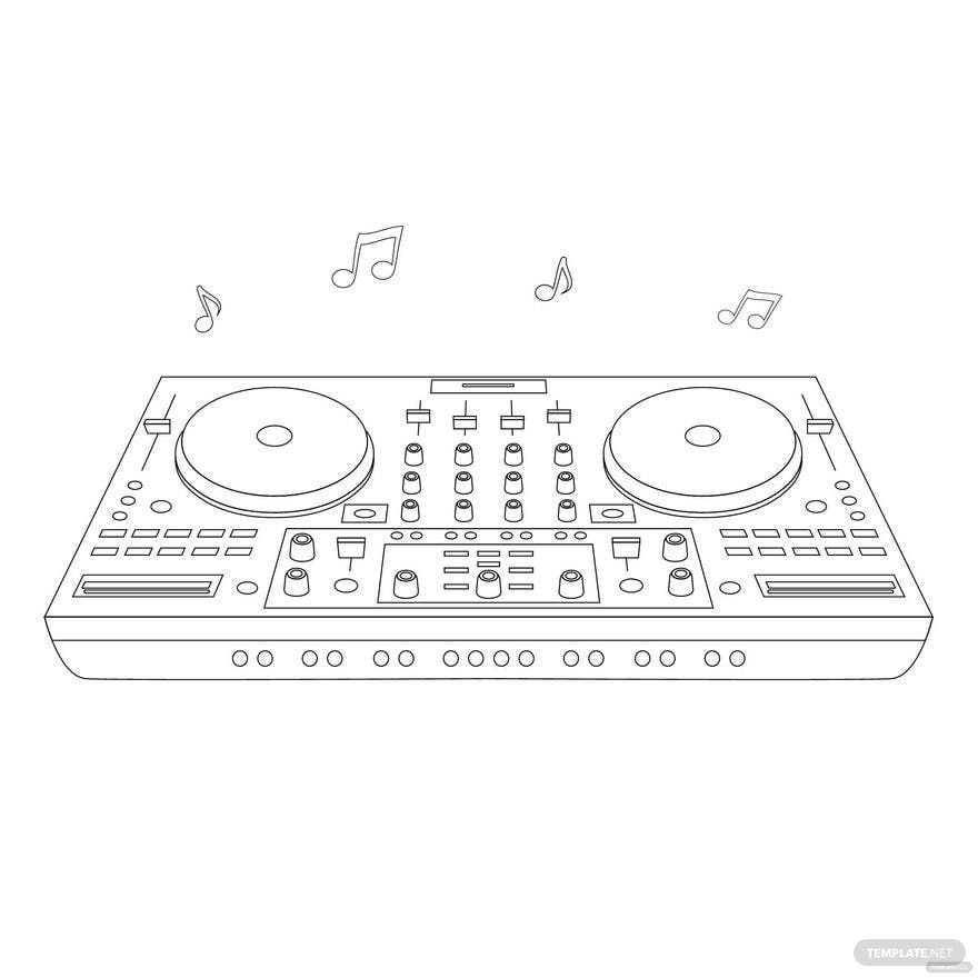 Free National DJ Day Drawing Vector in Illustrator, PSD, EPS, SVG, JPG, PNG