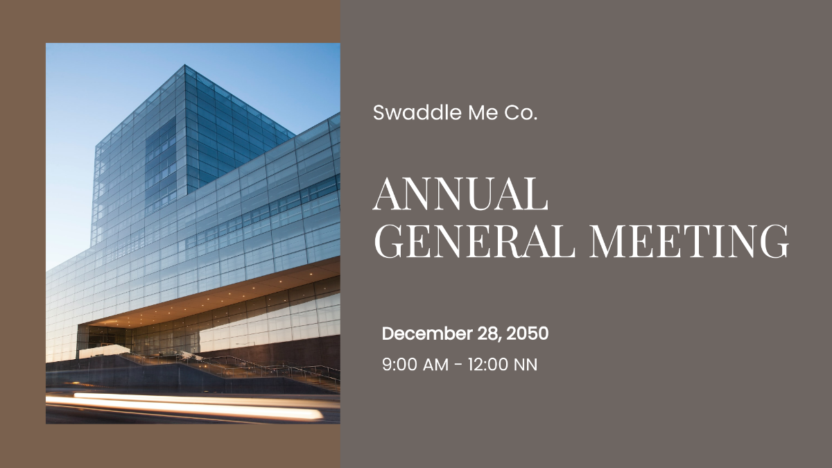 Free Annual General Meeting (AGM) Presentation Template