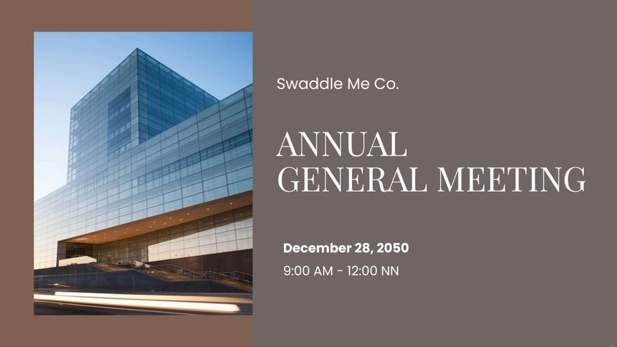 Annual General Meeting (AGM) Presentation Template