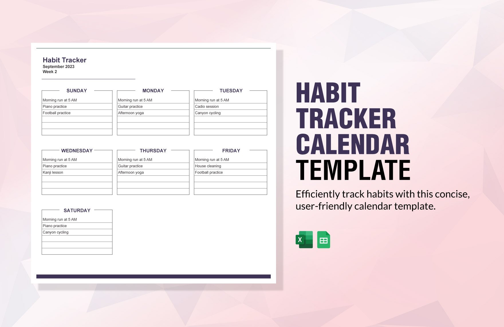 Habit Tracker Calendar Template