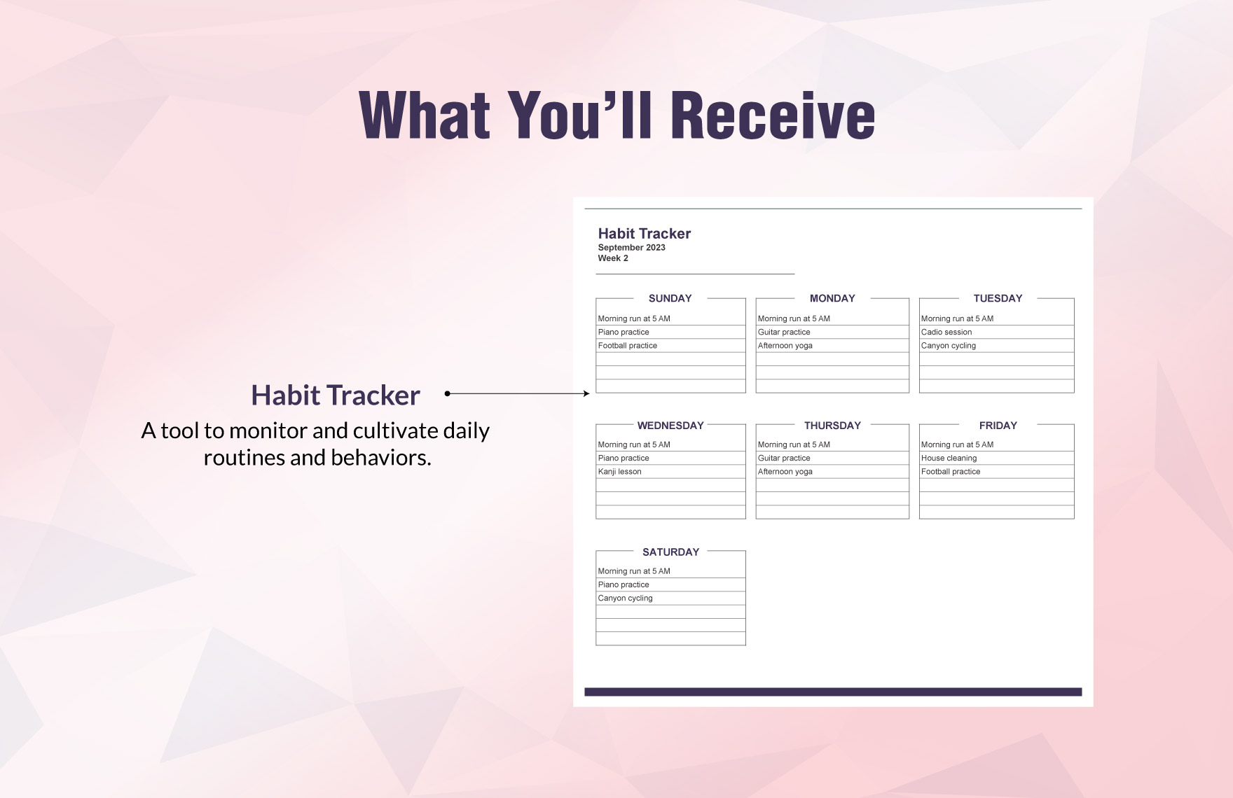 Habit Tracker Calendar Template