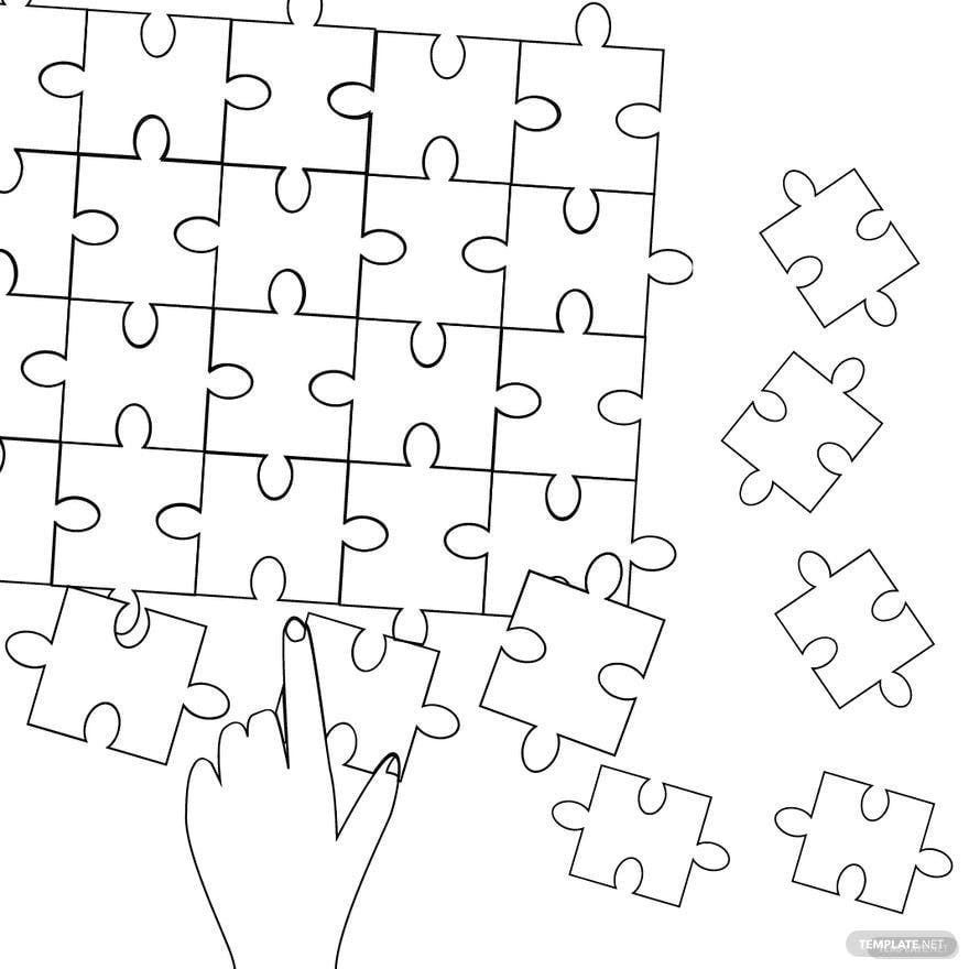 National Puzzle Day Drawing Vector in Illustrator, PSD, EPS, SVG, JPG, PNG