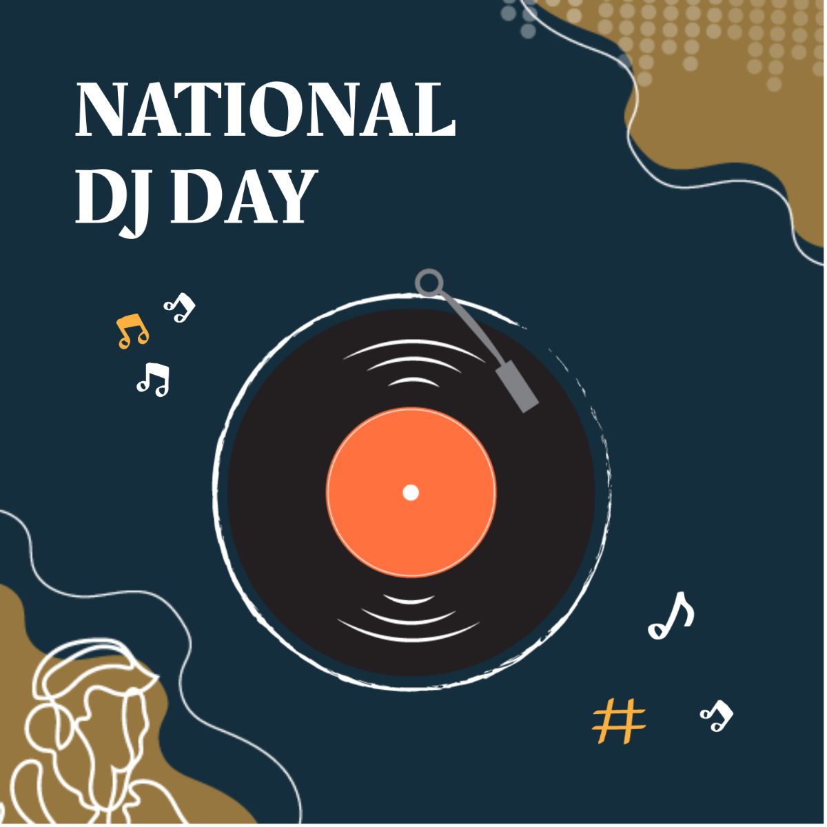Free National DJ Day Vector