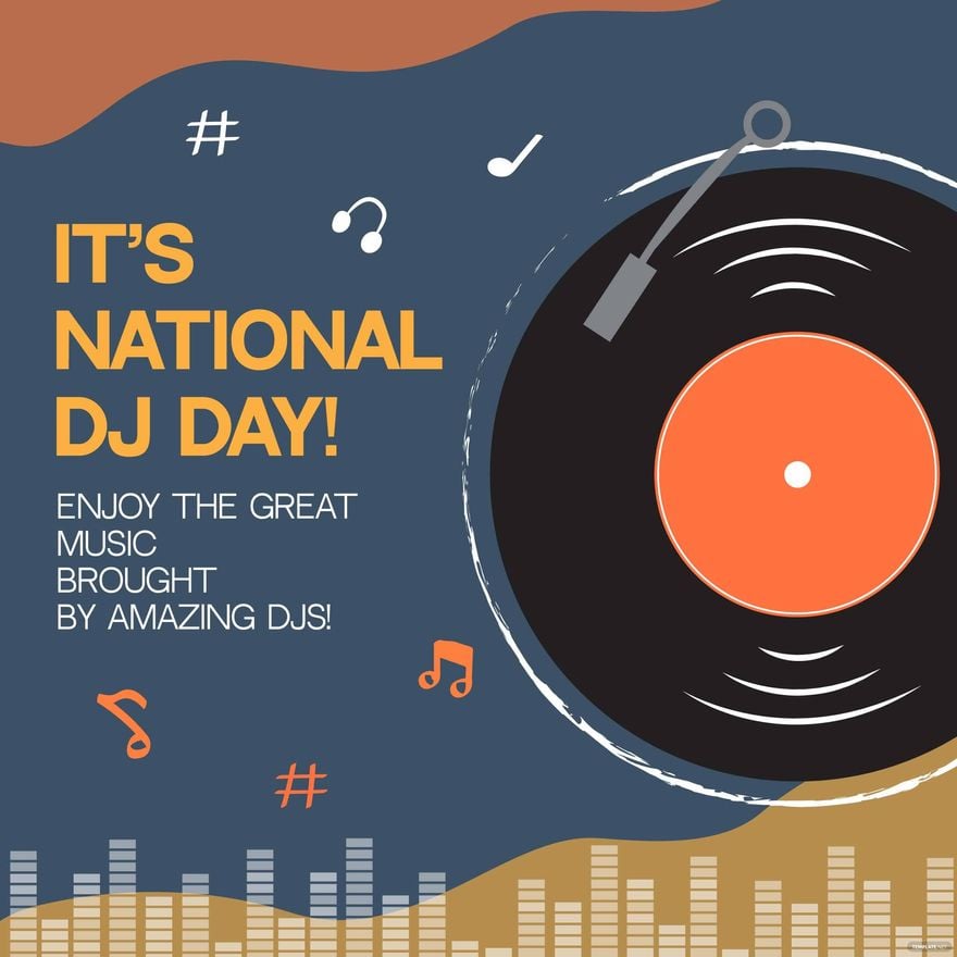 National DJ Day Greeting Card Vector