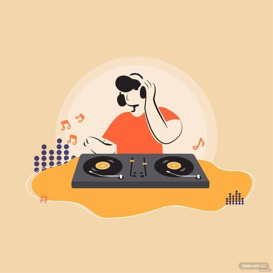 Happy National DJ Day Illustration