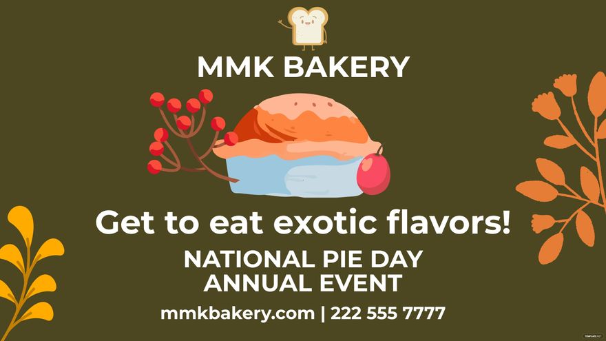 National Pie Day Flyer Background