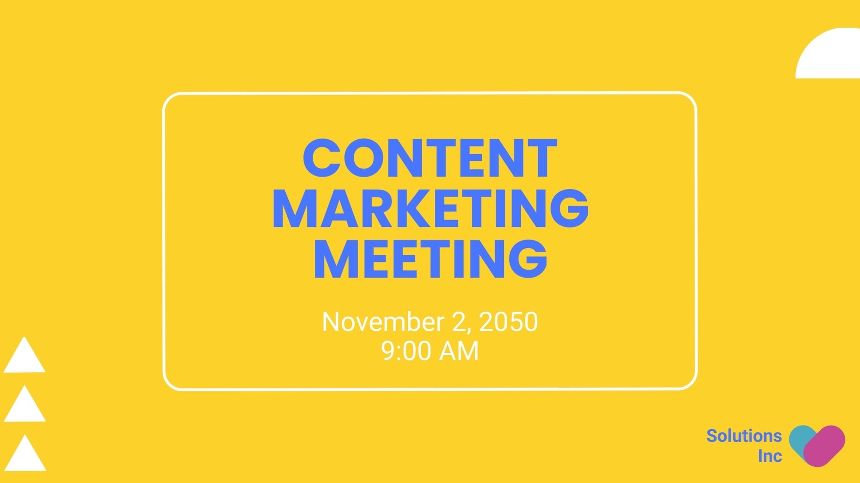 Content Marketing Meeting Presentation Template