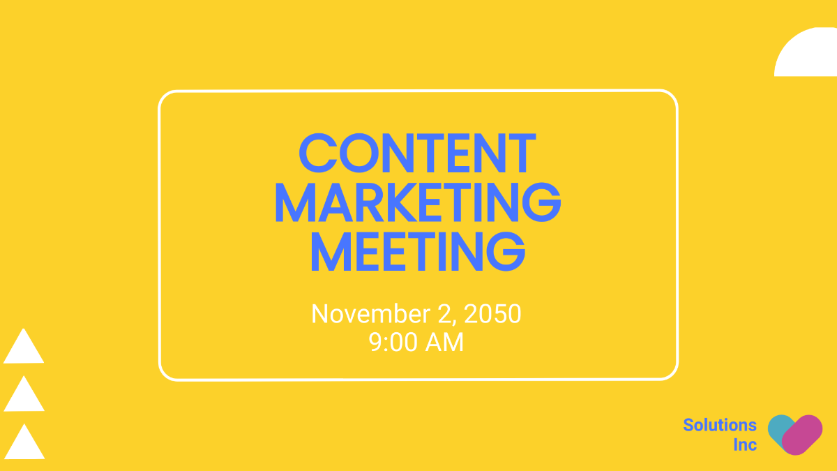 Free Content Marketing Meeting Presentation Template