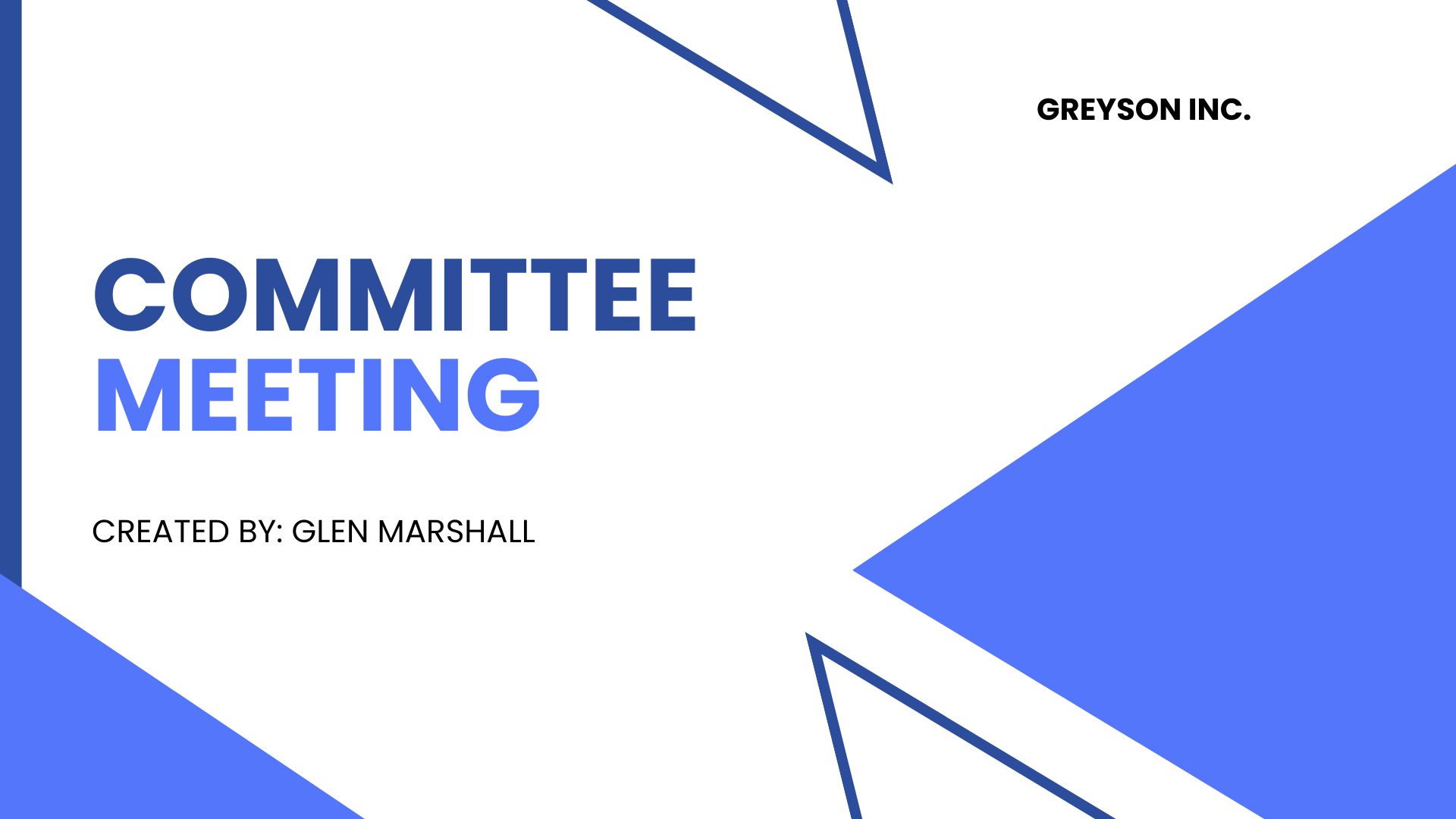 Free Committee Meeting Presentation Template to Edit Online