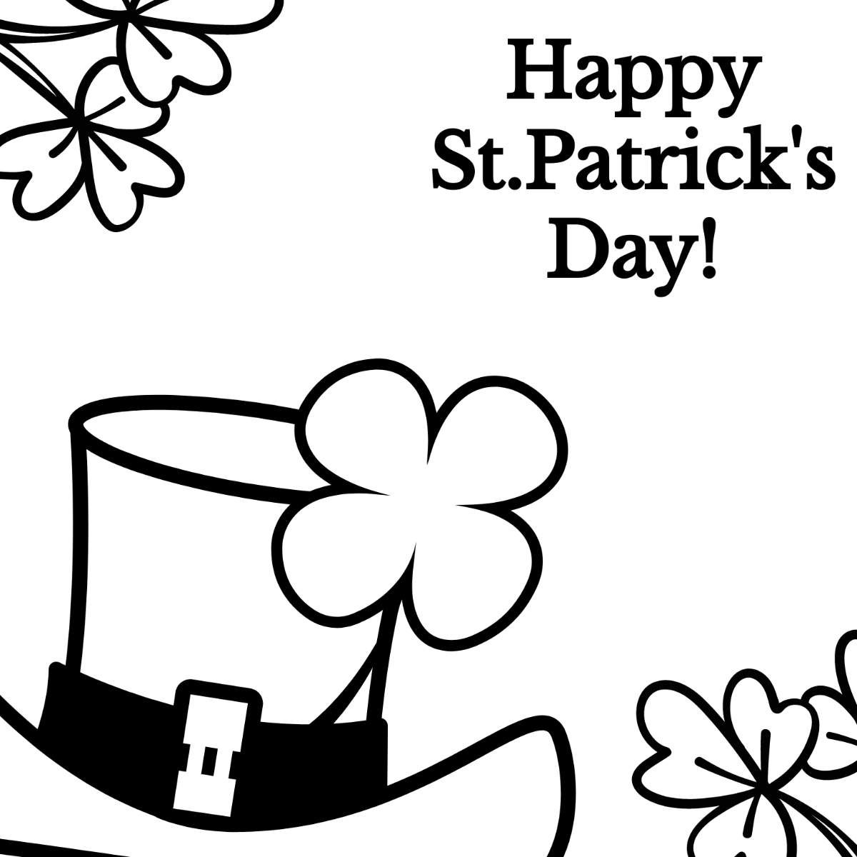 Happy St. Patrick's Day Drawing Template