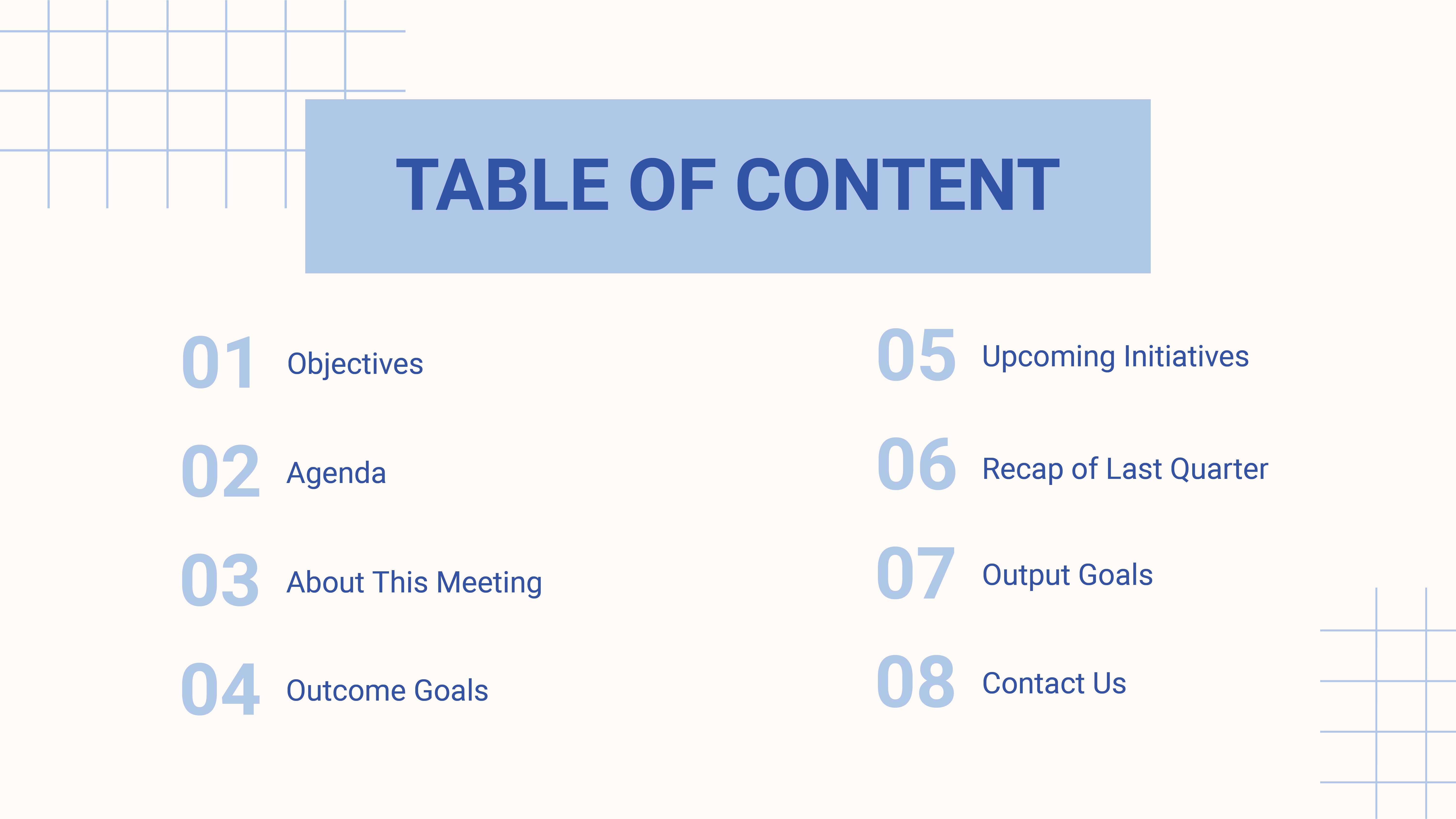 Free Quarterly Planning Meeting Presentation Template to Edit Online