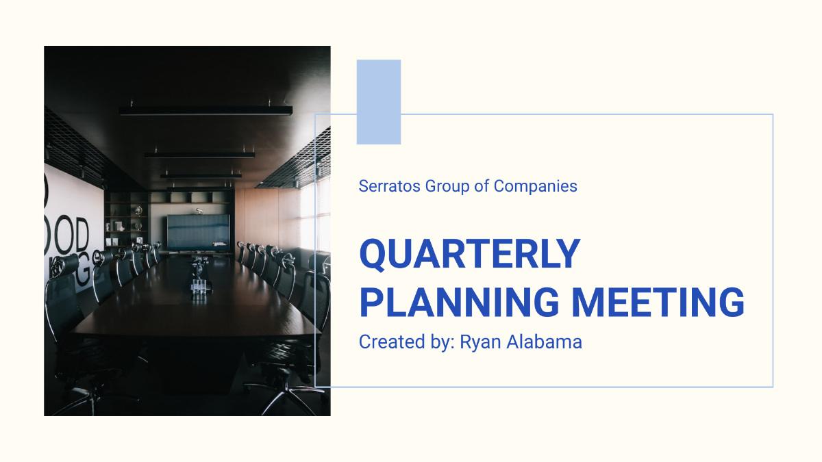 Quarterly Planning Meeting Presentation Template