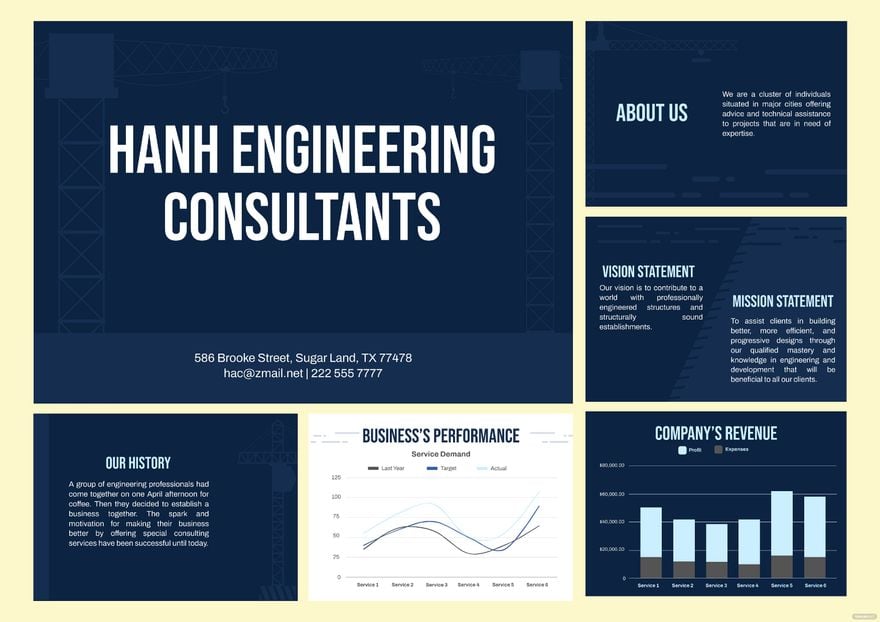 Engineering Consulting Company Profile in Word, Google Docs, Illustrator, PowerPoint, Google Slides
