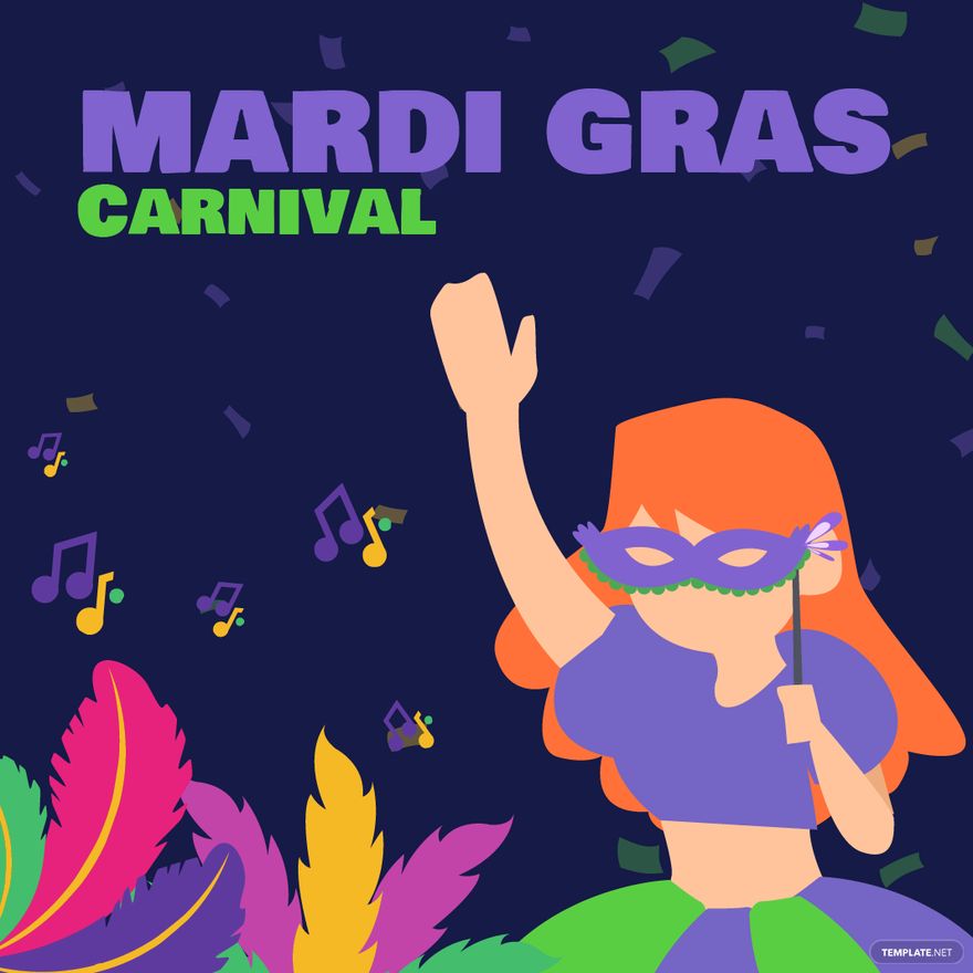 Mardi Gras Carnival Cartoon Vector in Illustrator, PSD, EPS, SVG, JPG, PNG