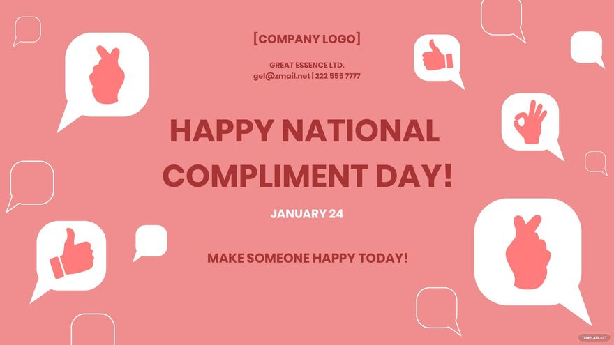 Free National Compliment Day Flyer Background