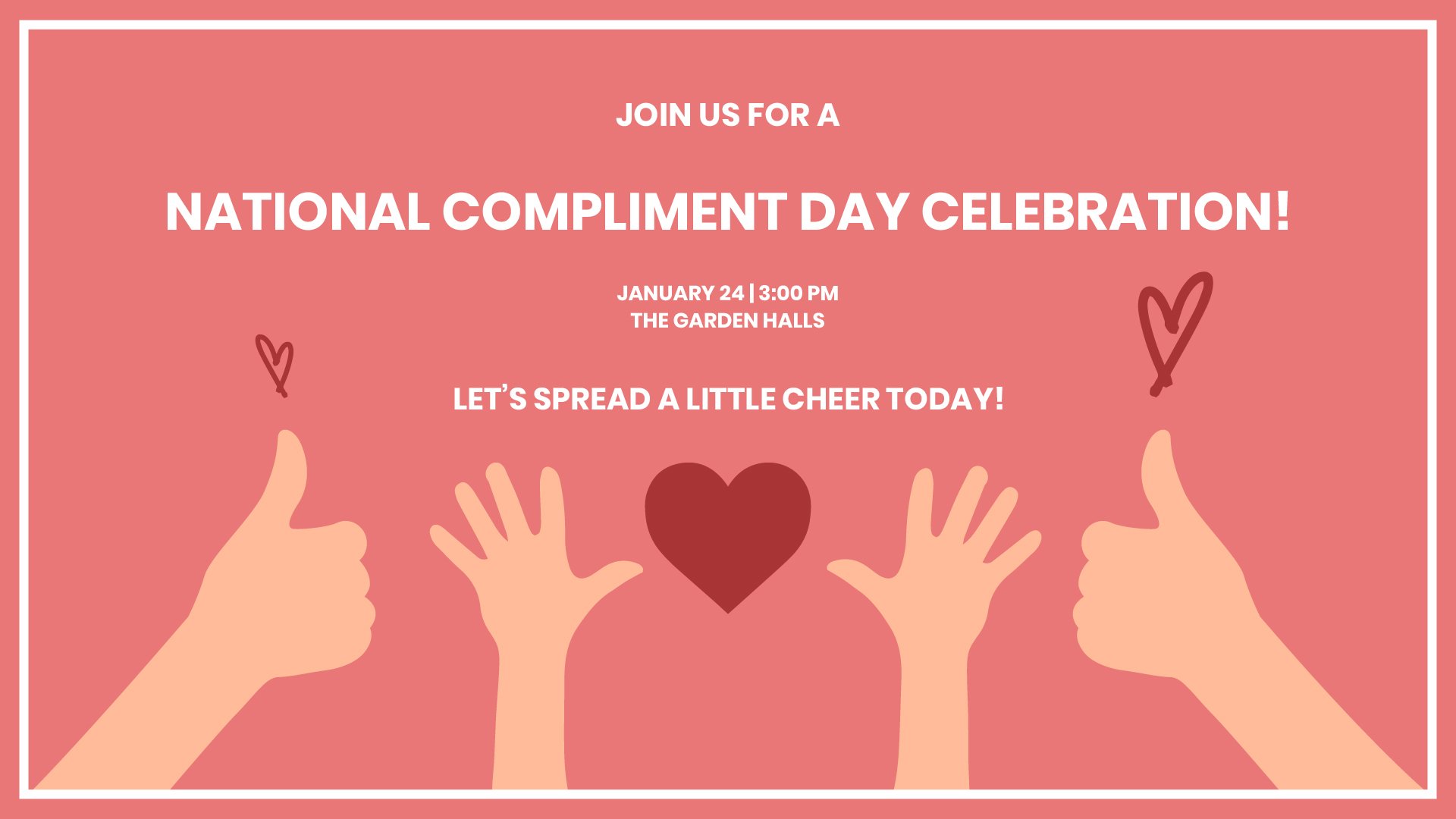 Free National Compliment Day Invitation Background