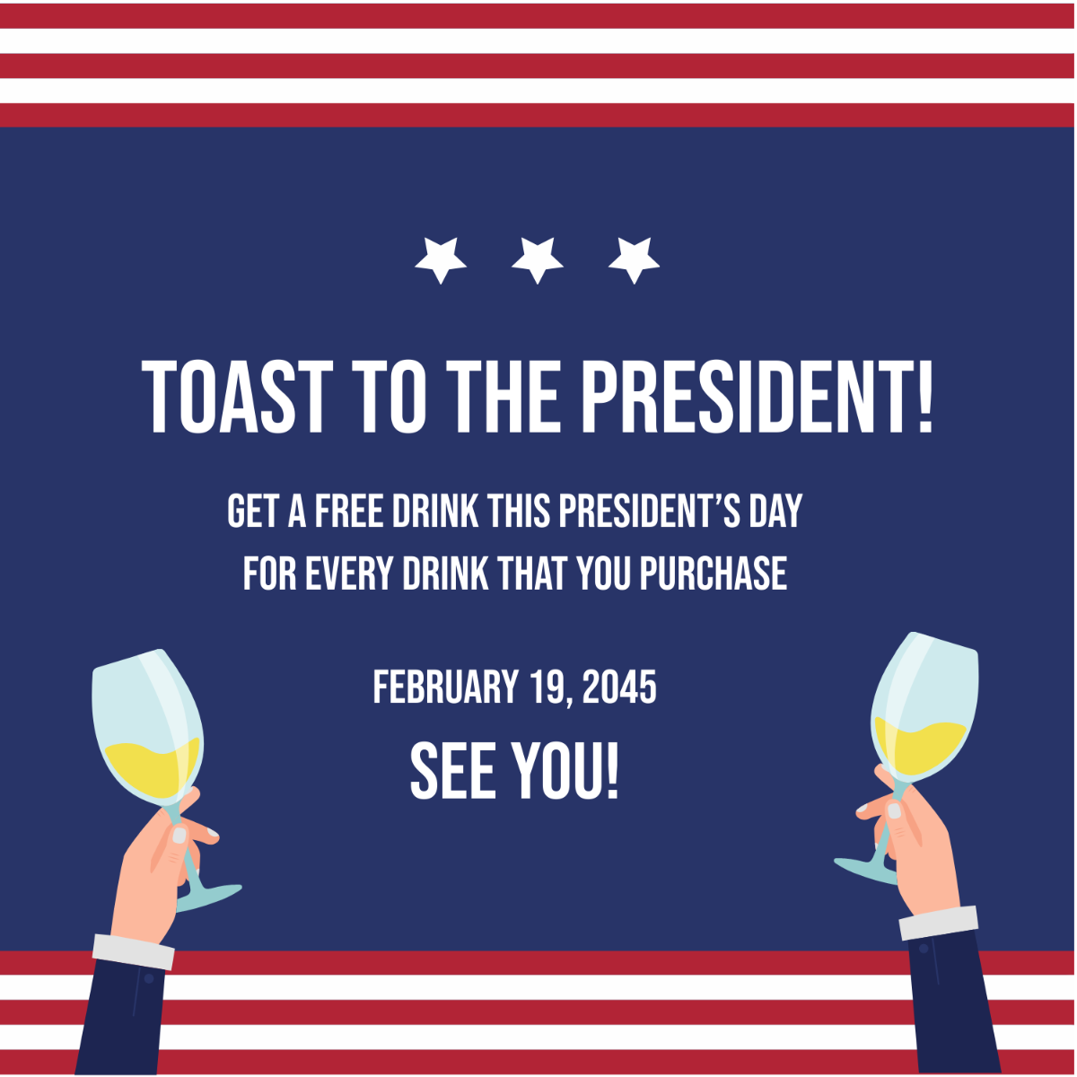 Presidents' Day Poster Vector Template