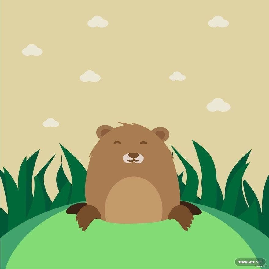 Happy Groundhog Day Illustration