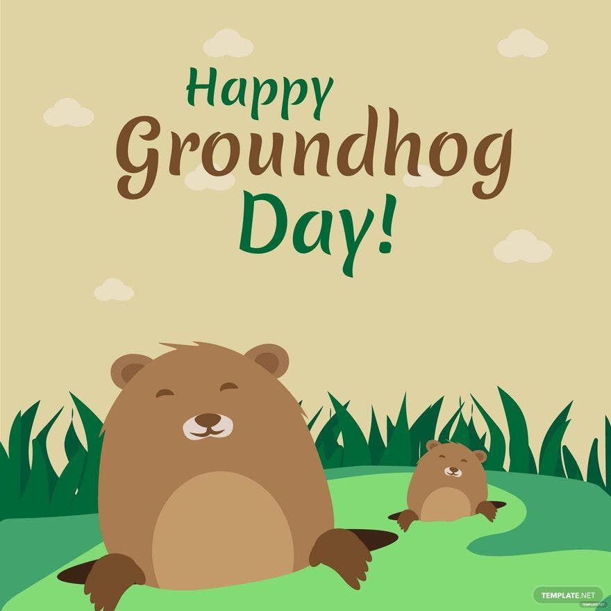 Groundhog Day Celebration Vector