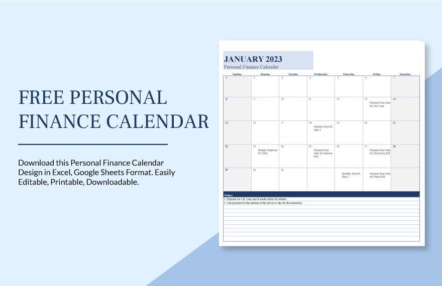 2024 Personal Finance Calendar Jobi