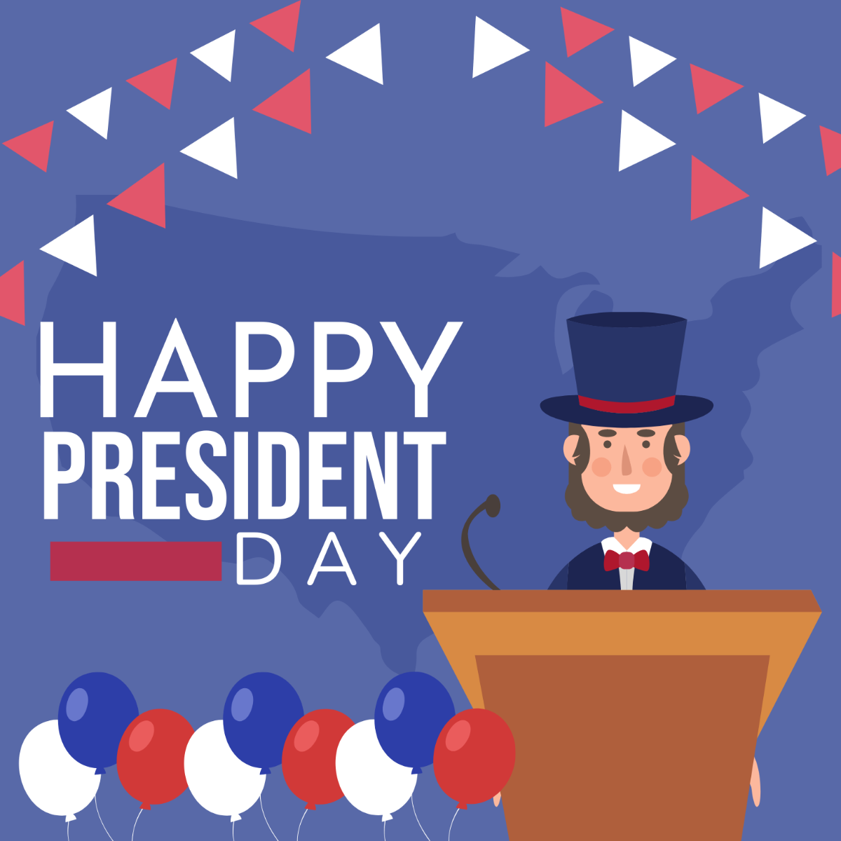Presidents' Day Cartoon Vector Template