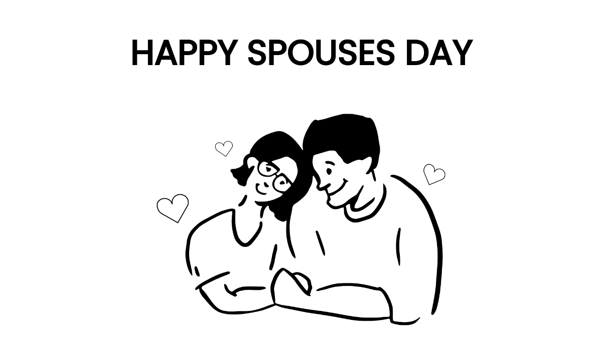 National Spouses Day Drawing Background Template