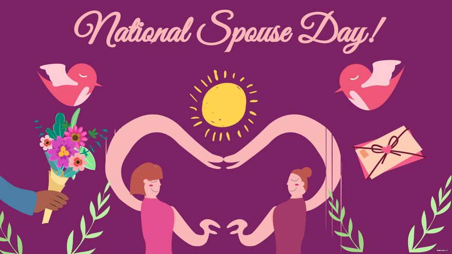 National Spouses Day Wallpaper Background in PDF, Illustrator, PSD, EPS, SVG, JPG, PNG