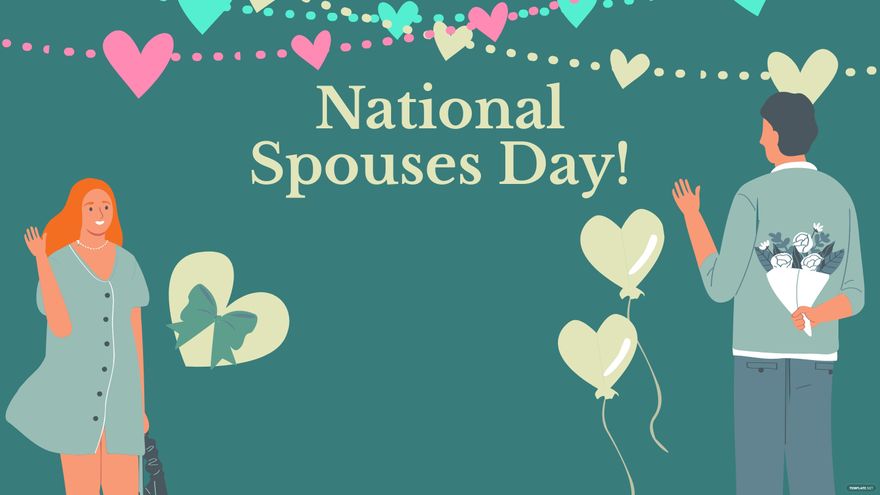 Free National Spouses Day Banner Background in PDF, Illustrator, PSD, EPS, SVG, JPG, PNG