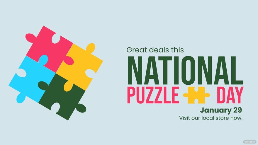 National Puzzle Day Flyer Background