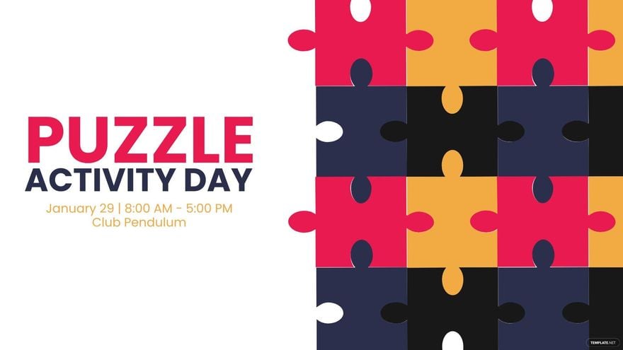 Free National Puzzle Day Invitation Background