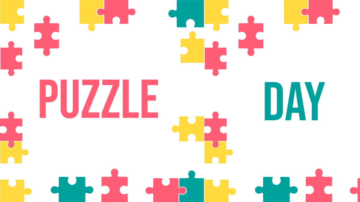 National Puzzle Day Wallpaper Background Template