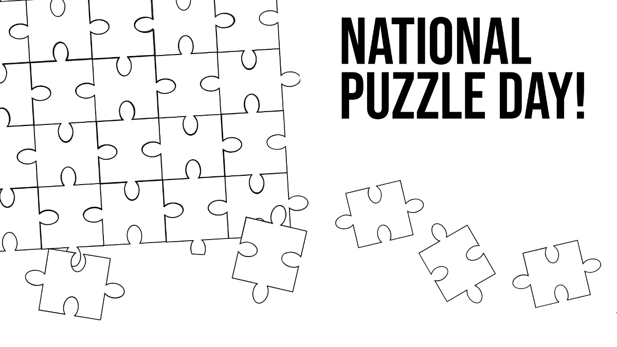 National Puzzle Day Drawing Background Template