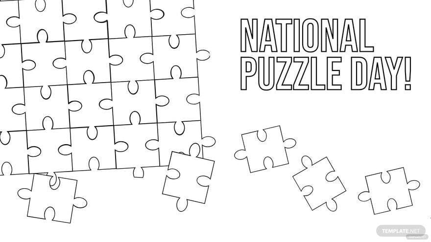 National Puzzle Day Drawing Background
