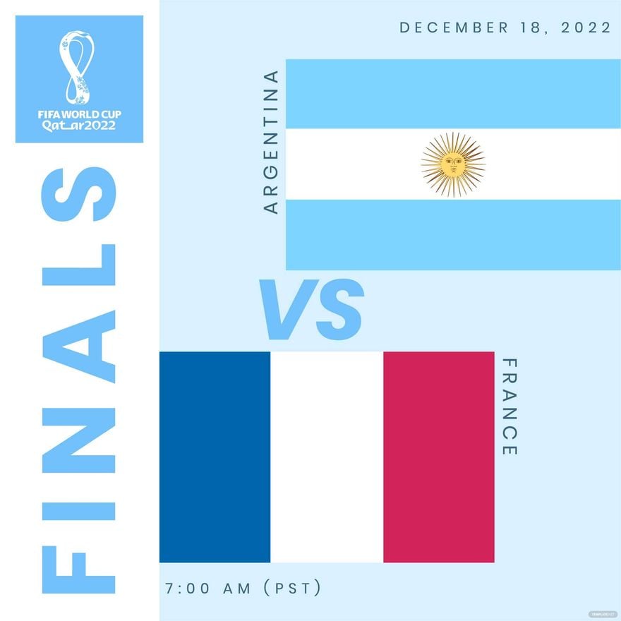World Cup 2022 Finals Argentina Vs France Vector in Illustrator, PSD, EPS, SVG, JPG, PNG
