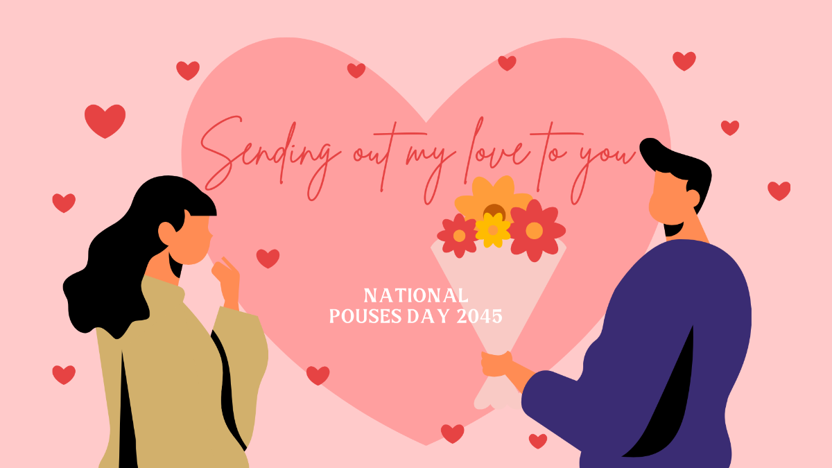 National Spouses Day Wishes Background Template