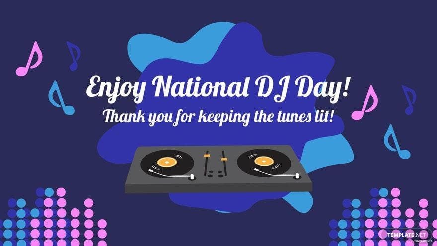 Free National DJ Day Wishes Background