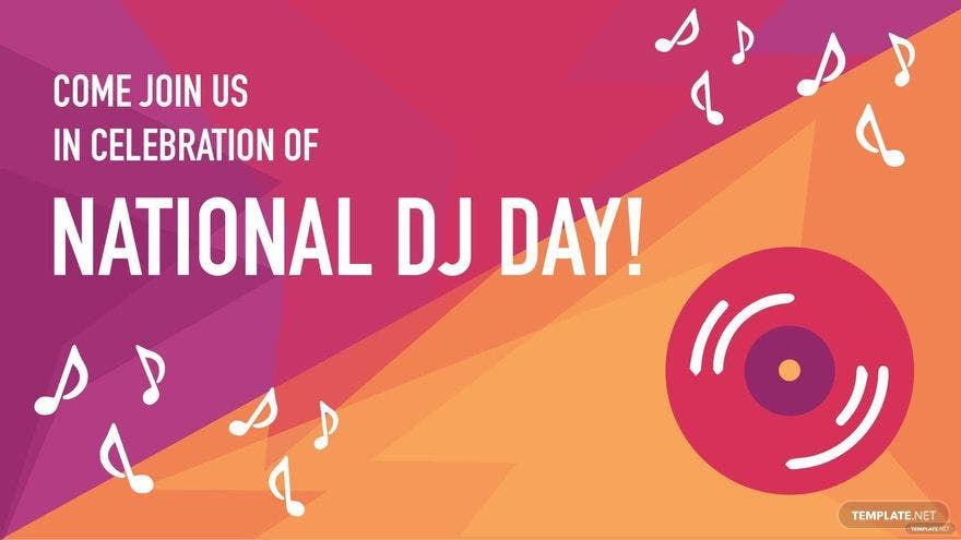 Free National DJ Day Invitation Background in PDF, Illustrator, PSD, EPS, SVG, JPG, PNG