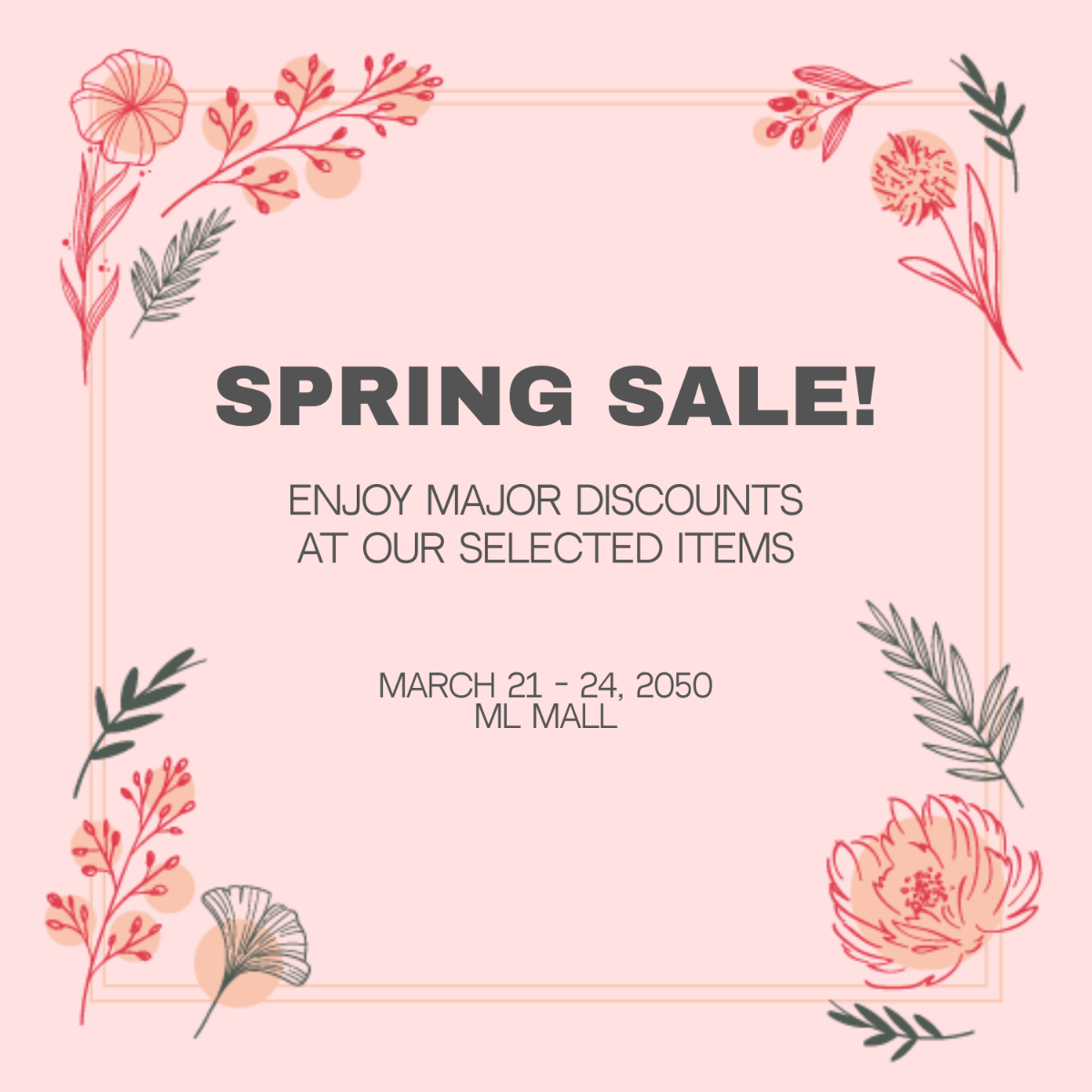 Free Spring Flyer Vector Template