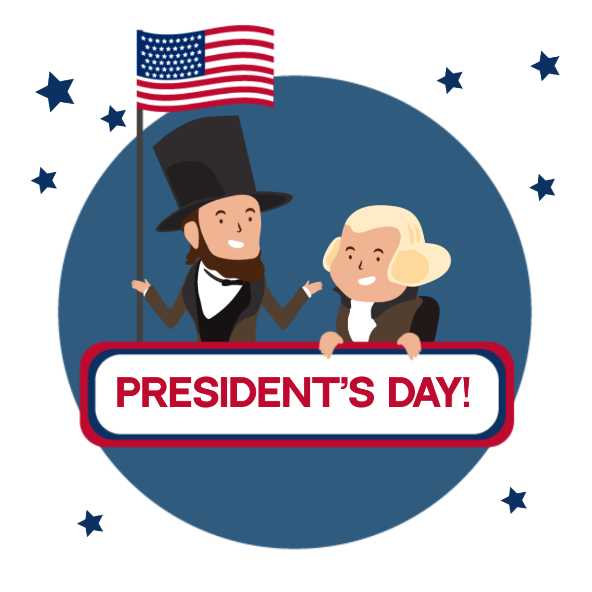 Presidents' Day Illustration Template