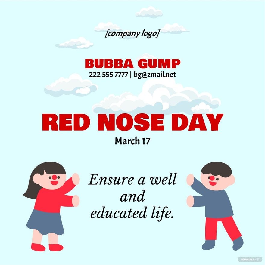 Red Nose Day Flyer Vector