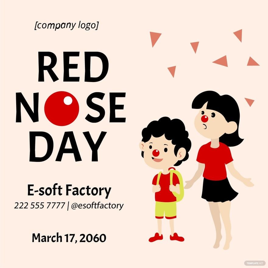 Red Nose Day Poster Vector