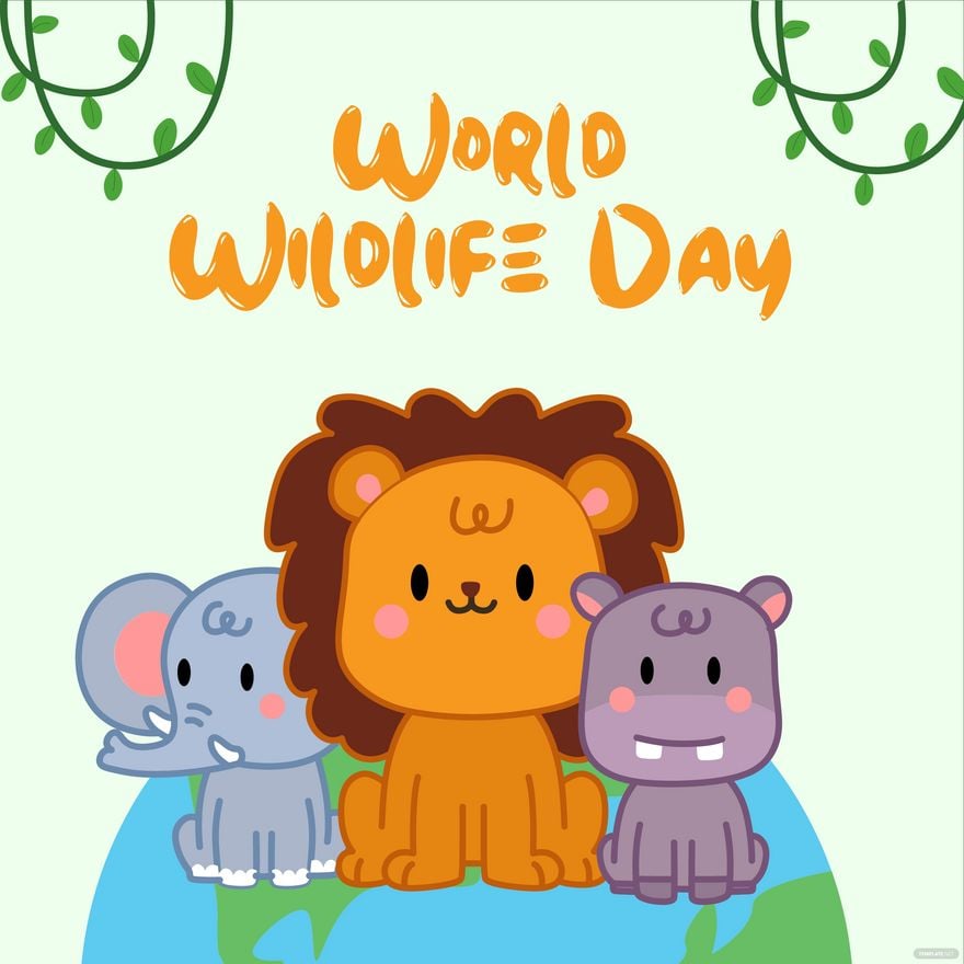 World Wildlife Day Cartoon Vector