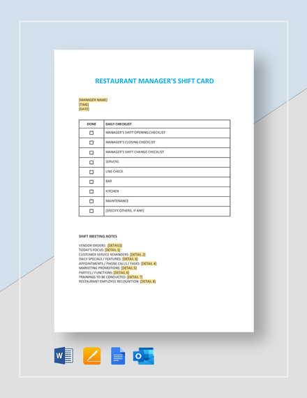 Shift Roster Template - Word | Google Docs | Apple Pages | Template.net